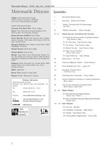 Matematik Dünyası Dergisi Sayı:114 Yıl:2022