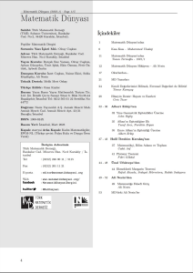 Matematik Dünyası Dergisi Sayı:115 Yıl:2023