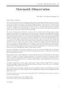 Matematik Dünyası Dergisi Sayı:119 Yıl:2024-1