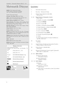 Matematik Dünyası Dergisi Sayı:119 Yıl:2024-1
