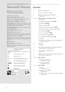 Matematik Dünyası Dergisi Sayı:119 Yıl:2024-1