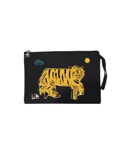 Nesin Astarlı Gabardin El Çantası - Kaplan-Siyah