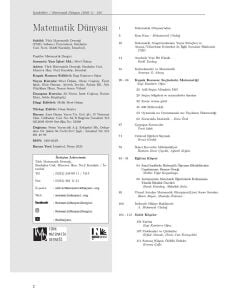 Matematik Dünyası Dergisi Sayı:120 Yıl:2025-1