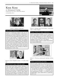 Matematik Dünyası Dergisi Sayı:120 Yıl:2025-1